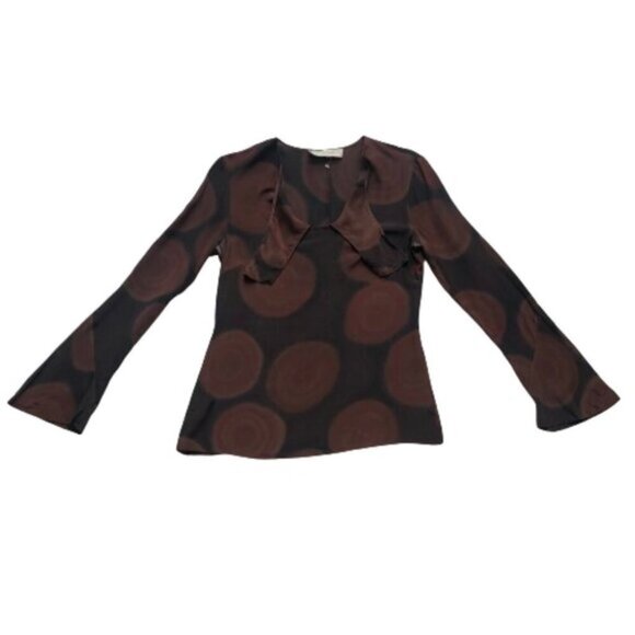 Vintage Alberta Ferretti 100% silk tunic top with collar bow, made in Italy, 8 - Picture 11 of 14